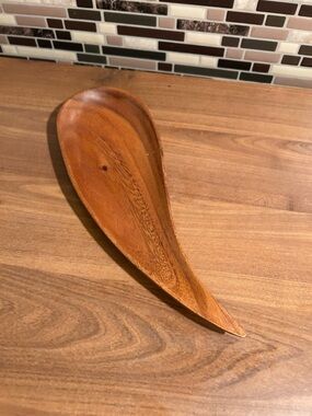Vintage Handcrafted Wooden Serving Dish- Brown